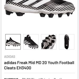 Adidas Black and White Youth Football Cleats